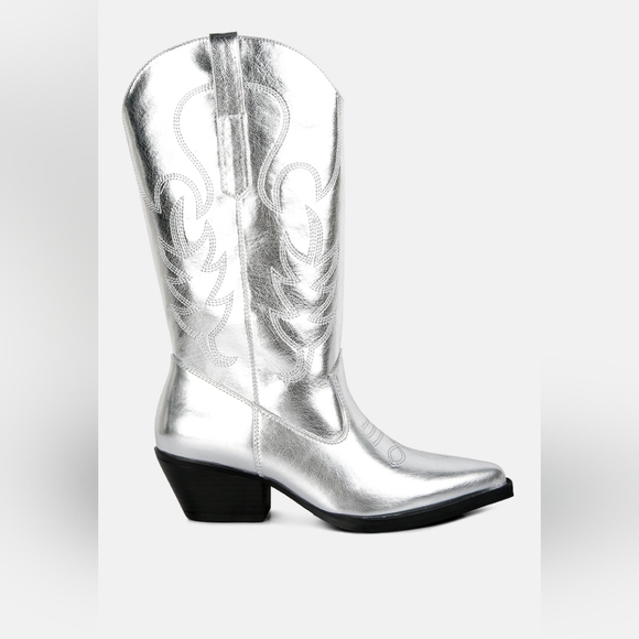 London Rag Silver Ponsies Boots - Picture 2 of 6